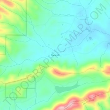 Silver Hill topographic map, elevation, terrain