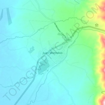 Juan Montalvo topographic map, elevation, terrain