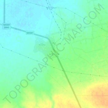 Arjunvas topographic map, elevation, terrain