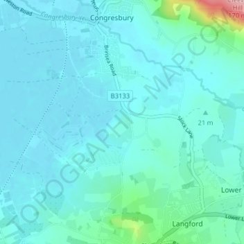 Brinsea topographic map, elevation, terrain