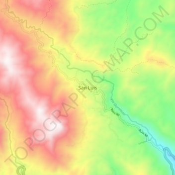San Luis topographic map, elevation, terrain