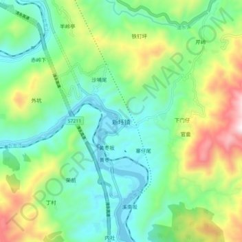 新圩镇 topographic map, elevation, terrain