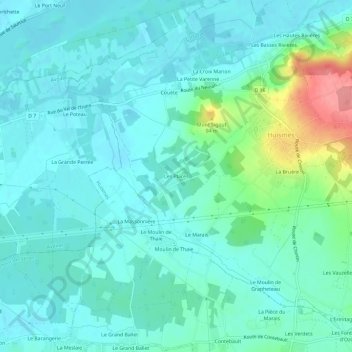 Les Places topographic map, elevation, terrain