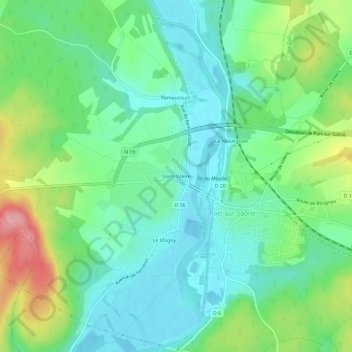 Saint-Valère topographic map, elevation, terrain
