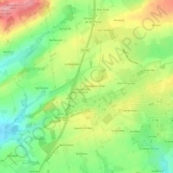 Lumunoc’h topographic map, elevation, terrain
