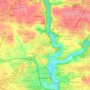 La Maison Rouge topographic map, elevation, terrain