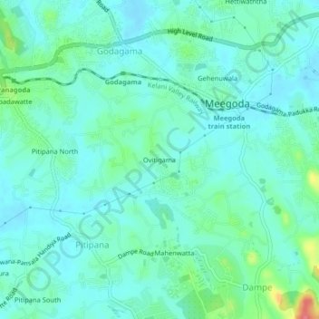 Ovitigama topographic map, elevation, terrain