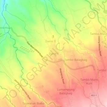 Daine I topographic map, elevation, terrain