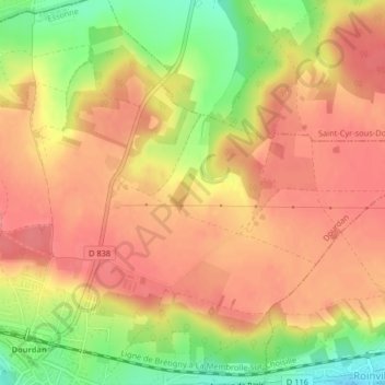 Vaubesnard topographic map, elevation, terrain