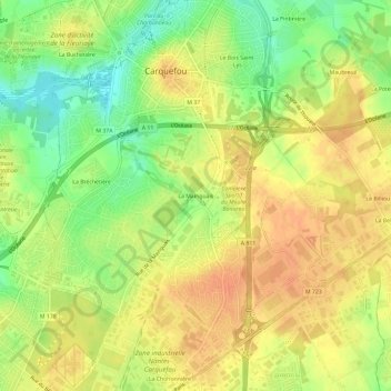 La Mainguais topographic map, elevation, terrain