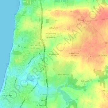 L'Aubaudière topographic map, elevation, terrain