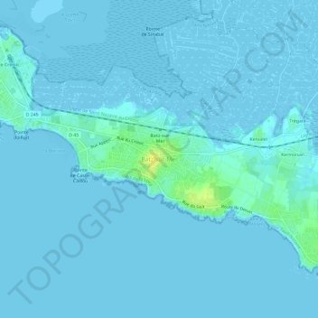Batz-sur-Mer topographic map, elevation, terrain
