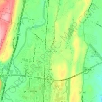 Lake Katrine topographic map, elevation, terrain