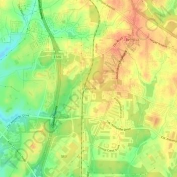 Brassfield topographic map, elevation, terrain