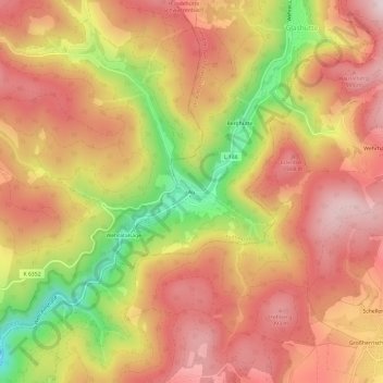 Au topographic map, elevation, terrain