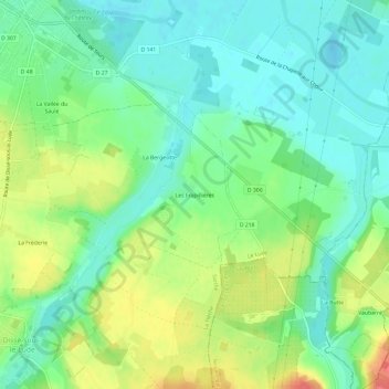 Les Frapillières topographic map, elevation, terrain