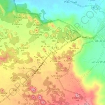 La Paz topographic map, elevation, terrain