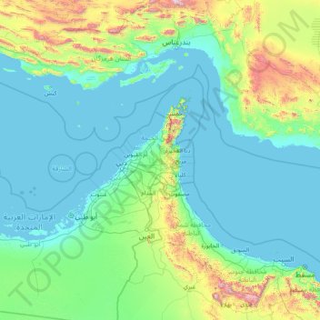 Ajman topographic map, elevation, terrain