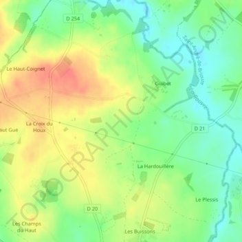 Les Roches topographic map, elevation, terrain
