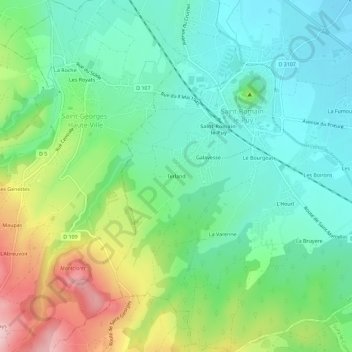 Terland topographic map, elevation, terrain