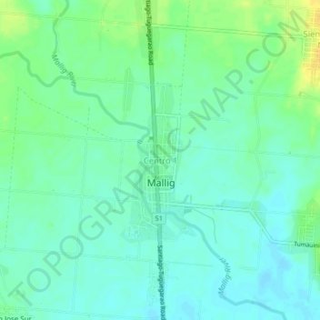 Centro 1 topographic map, elevation, terrain