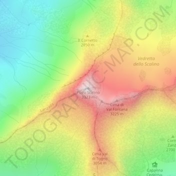 Pizzo Scalino topographic map, elevation, terrain