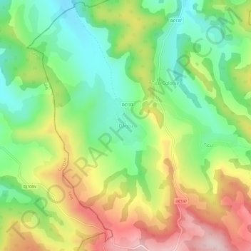 Dâncu topographic map, elevation, terrain