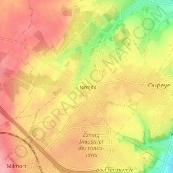 Hermée topographic map, elevation, terrain