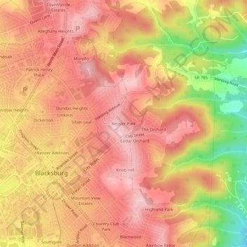 Kessler Park topographic map, elevation, terrain