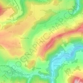 Laumont topographic map, elevation, terrain