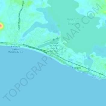 Koggala topographic map, elevation, terrain