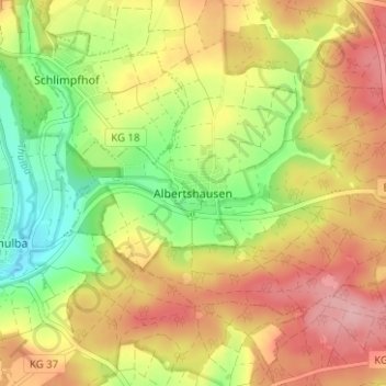 Albertshausen topographic map, elevation, terrain