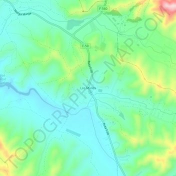Los Molles topographic map, elevation, terrain