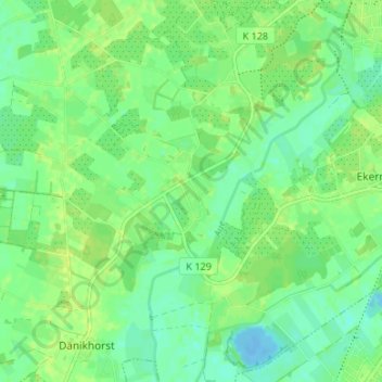 Querenstede topographic map, elevation, terrain