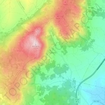 Pastoria topographic map, elevation, terrain