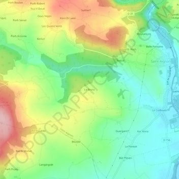 Le Bronz topographic map, elevation, terrain