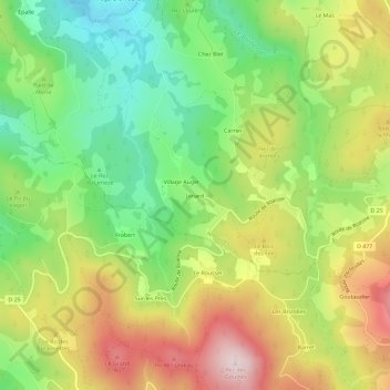 Jonard topographic map, elevation, terrain