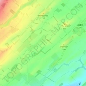 Harlaw topographic map, elevation, terrain