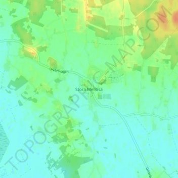 Stora Mellösa topographic map, elevation, terrain