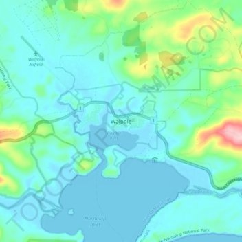 Walpole topographic map, elevation, terrain