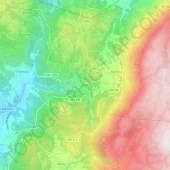 Covelo topographic map, elevation, terrain