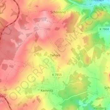 Dehles topographic map, elevation, terrain