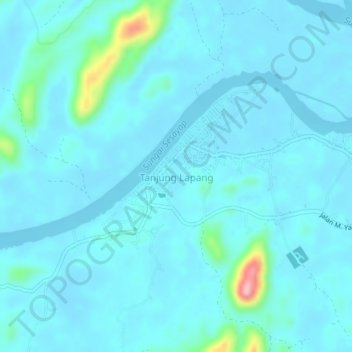 Tanjung Lapang topographic map, elevation, terrain