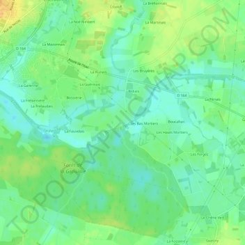 Cohignac topographic map, elevation, terrain