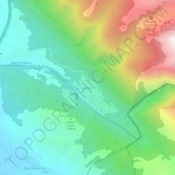 Cartore topographic map, elevation, terrain