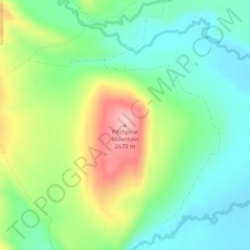 Pitchpine Mountain topographic map, elevation, terrain