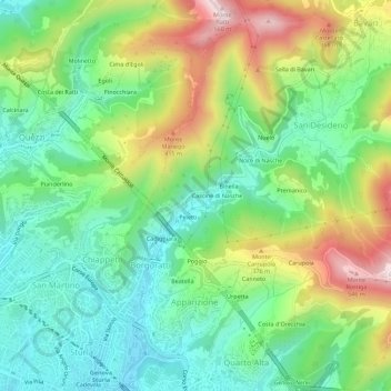 Maccagno topographic map, elevation, terrain