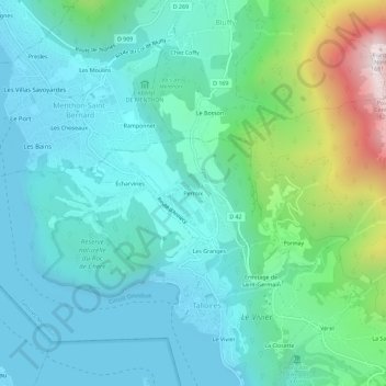 Perroix topographic map, elevation, terrain