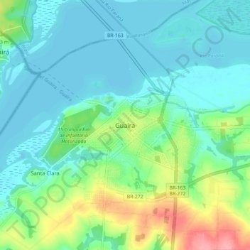 Guaira topographic map, elevation, terrain