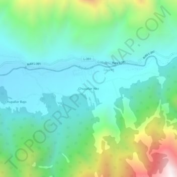 Chupallar Alto topographic map, elevation, terrain